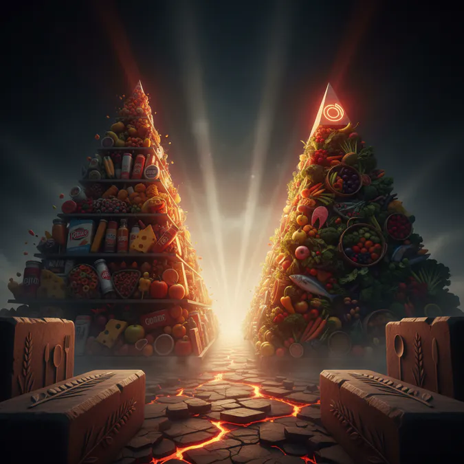 Comparison: Inverted Food Pyramid vs. MyPlate - RFK Jr.'s Inverted Food Pyramid: A New Era for Dietary Guidelines?